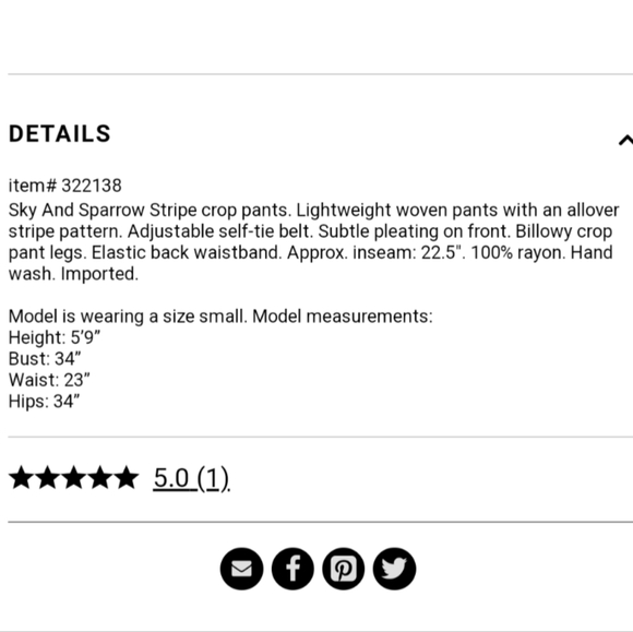 Sky and Sparrow Stripe Crop Pants - Picture 12 of 12